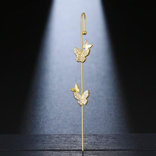 Emmaya Shiny Butterflies Shape Noble Earring For Female Cute Decoration Fashion Party Ingenious Zirconia Jewelry Elegant Gift