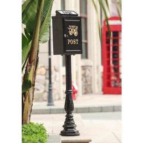 Hot Sale vertical Mailbox Mail Box Aluminium alloy upright Metal Post Letters Box Country Aluminium garden outdoor supply