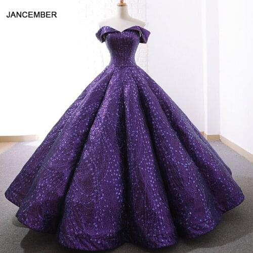 J66671 jancember purple ball dress gown floor length sweetheart ribbon special occasion dresses vestidos elegantes de gala noche