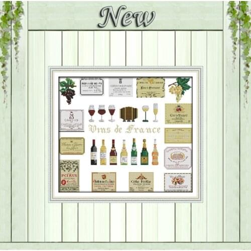 Grapes and Wines home decor paintings counted print on canvas DMC 14CT 11CT Chinese Cross Stitch Needlework Sets Embroidery kits