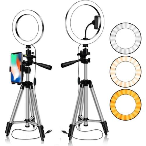 16cm 20cm 26cm Ring Light Dimmable Camera Photo Studio Phone Video LED Beauty Photography Ring Lamp with tripod Phone Holder