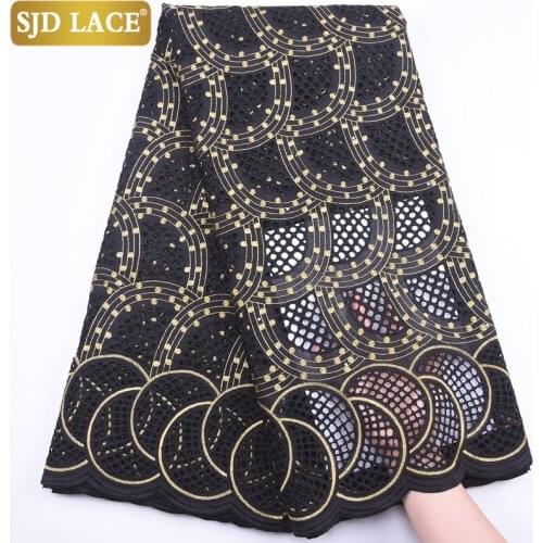 SJD LACE New Arrivals African Lace Fabric High Quality Swiss Voile Lace In Switzerland Punch Cotton For Nigeria Wedding SewA1842