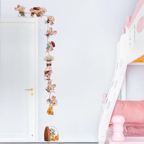 Cute Mouse Moving Model Sticker DIY Animal Wall Stickers For Room Decoration Bedroom Living Room Child Study Room Office Decor