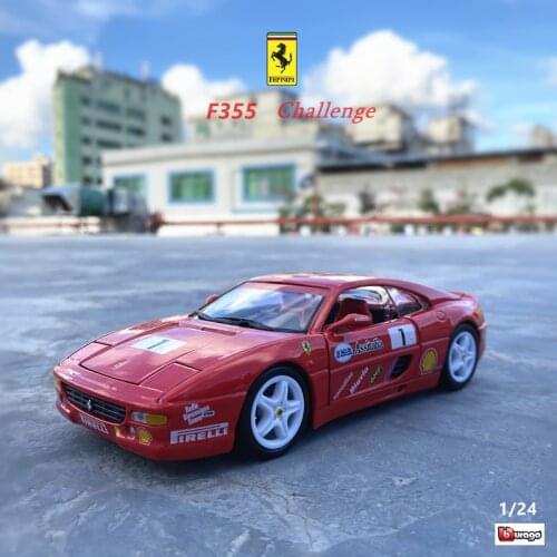 Bburago 1:24 Ferrari F355 CHALLENGE Car Model Die-casting Metal Model Children Toy Boyfriend Gift Simulated Alloy Car Collection