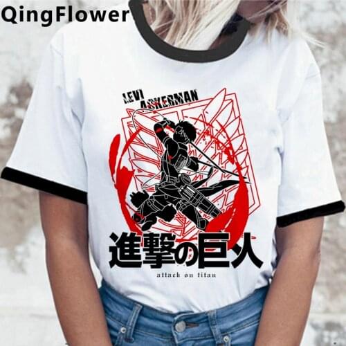 Attack on Titan Shingeki No Kyojin Titan Attack t shirt female harajuku kawaii white t shirt clothes white t shirt kawaii