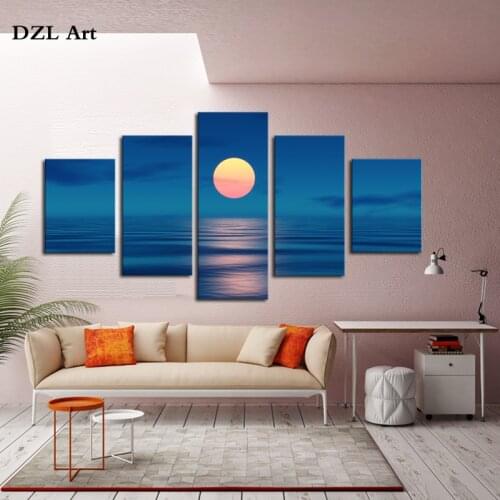 Drop Shipping 5 Piece beautiful moon Modern Home Wall Decor Canvas Picture Art HD Print Painting On Canvas for Living Room