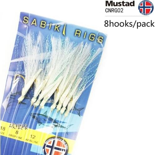 Mustad Sea Bass Ribbonfish Hooks Sea Fishing Hook CNRG01 CNGR02 Luminous String Hook Pesca Ribbon Fish Hook Articulos De Pesca