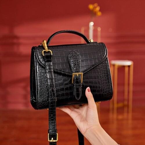 2021 New Fashion Alligator Crossbody Bag for Women Genuine Leather Women Flaps Ladies Famous Purses and Handbags Grand Sac Femme