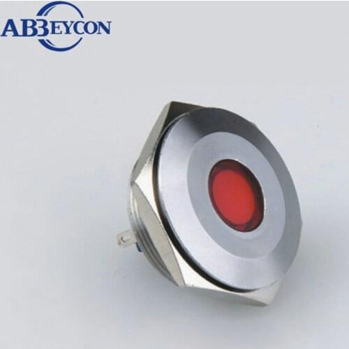 IN58 Abbeycon Brand 12v 110v led signal lamp,metal anti-vandal stainless steel waterproof indicator& pilot light 30mm