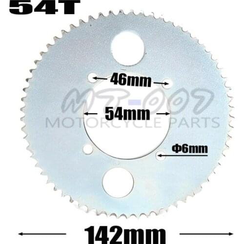 T8F 54 Tooth 54mm Mini Moto Steel Rear Chain Sprocket For 2 Stroke 47cc 49cc Chinese Pocket Bike Goped Scooter Kids ATV Quad