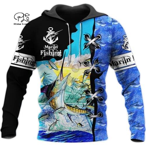 PLstar Cosmos Tuna MaHi Marlin NewFashion Fishing Fisher Animal Funny Tracksuit Pullover Harajuku 3DPrint Men/Women Hoodies T-7