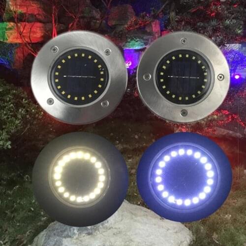 VKTECH 4pcs 20 LED Solar Buried Lamp IP65 Waterproof Ground Lights Outdoor Garden Path Decor Underground Lamp Sidewalk Lighting