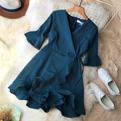 2021 Summer New Ruffles Women Jumpsuits And Rompers Solid Lady Elegant Irregular Short Playsuits Top Quality
