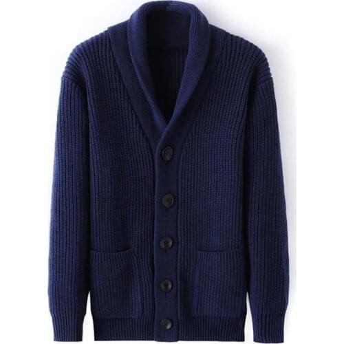 Winter Cardigan Male Thicken Warm Cashmere Winter Sweater Men Clothing New Outwear Business Casual Knitwear