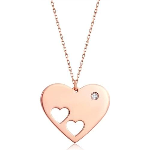 ZOCAI 18K Gold Plated Diamond Necklace Heart Choker Jewelry Accessories Wedding Anniversary Birthday for Women Girl Gift D06548