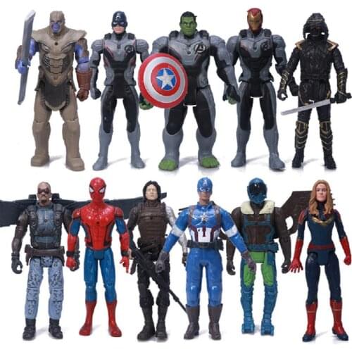 11pcs Titan Hero Power Fx Avengers Endgame Thor Ant-man Captain America War Machine Ronin Hulk Thanos Iron Man Action Figures To
