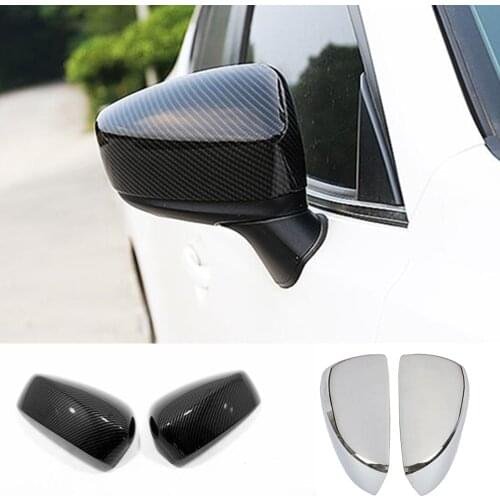For Mazda 2 Demio 2015 2016 2017 2018 2019 Car Sticker Rear View Rearview Side Mirror Cover Trim Frame Lamp Moulding Parts 2pcs
