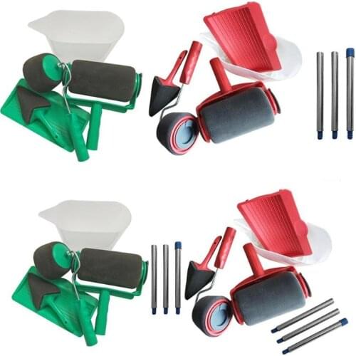 5/8Pcs/Set Paint Runner Pro Roller Flocked Edger Brush Set DIY Hand Tools Home Decoration Room Wall Painting Paint Tool Set