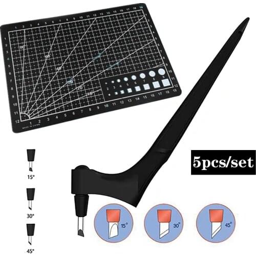 5pcs Carving Knife Blades Wood Carving Tools Fruit Craft Sculpture Engraving DIY Art Cutting Stationery Tool 360 Rotating Blade