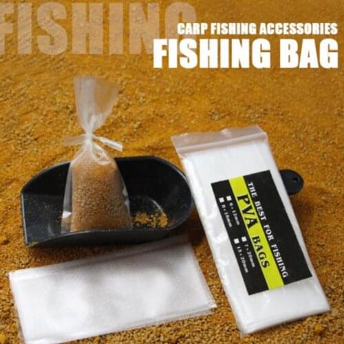 50Pcs Water Soluble PVA Bags Carp Fishing Fast Dissolving Non Residue Coarse Feeder Bag Carps Bait Bags Fishing Tackle Pesca