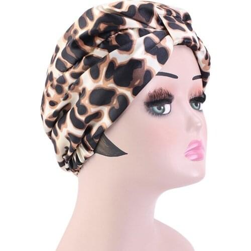 Arab Headwrap Turban Femme Musulman Islamic Headscarf Sleep Bonnet for Woman Satin Print Inner Hijab Caps Muslim Headdress