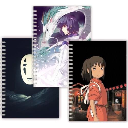 A5 Spiral Notebook Book - Spirited Away - Anime Figure COSPLAY Poster - Ogino Chihiro No Face man Haku Dragon Miyazaki Hayao