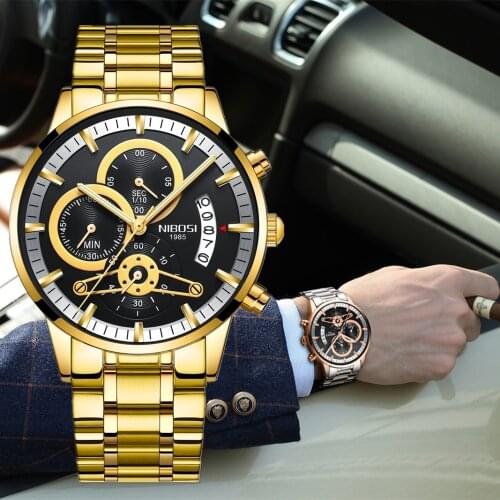 NIBOSI New Quartz Men Watches Famous Brand Luxury Watch Men Waterproof Chronograph Luminous Casual Male Clock Relogio Masculino
