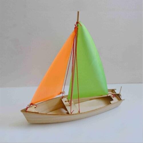 Children New DIY 3D Puzzles Wooden Boat Model Assembling Toys Self Propelled Building Kits Toys Handmade