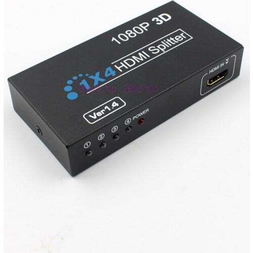 Dhl or fedex 50pcs 2018 New HDMI Splitter Box Full HD 1X4 4 Port Hub Repeater 3D 1080P Splits HDMI into 4 Displays