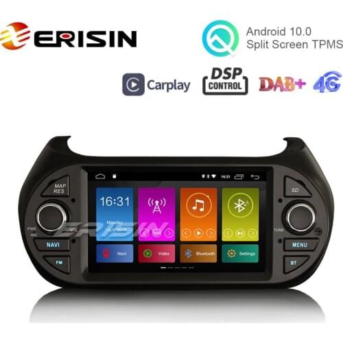 Erisin ES3075F 7" DSP Carplay Android 10.0 Car Stereo GPS DAB for Fiorino Nemo Bipper