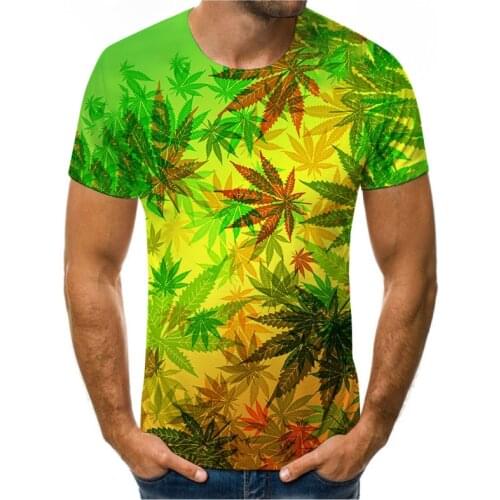 Yellow maple leaf print T-shirt men/women summer O-neck T-shirt quick-drying men/women 3d T-shirt tops fashion