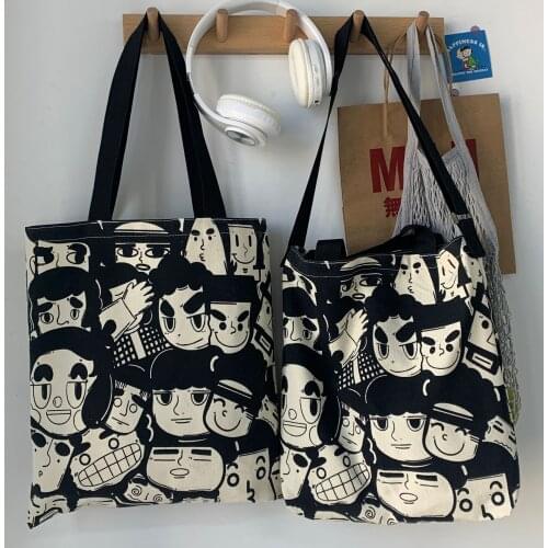 Canvas bag female slung large capacity Japanese student ulzzang Korean literature and art student shoulder bag ins