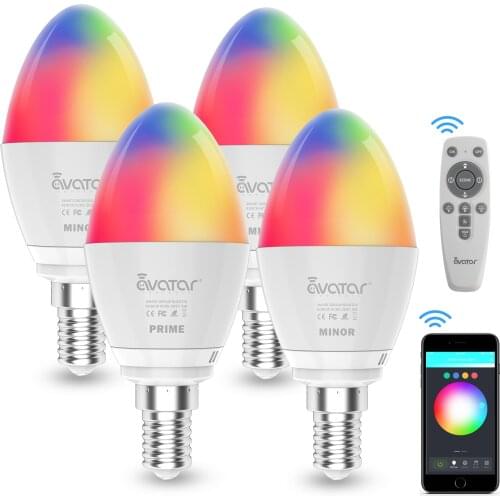 Smart wifi group bulb candle bulb E14 5W Tuya/Smart Life APP Remote Control Work with Alexa Google Home
