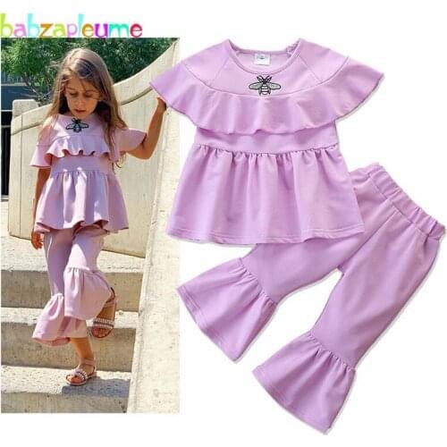 2Piece/Fashion Cute Toddler Summer Clothing Set Children Clothes Short Sleeve T-shirt+Loose Pants Baby Girls Outfits BC1603-1