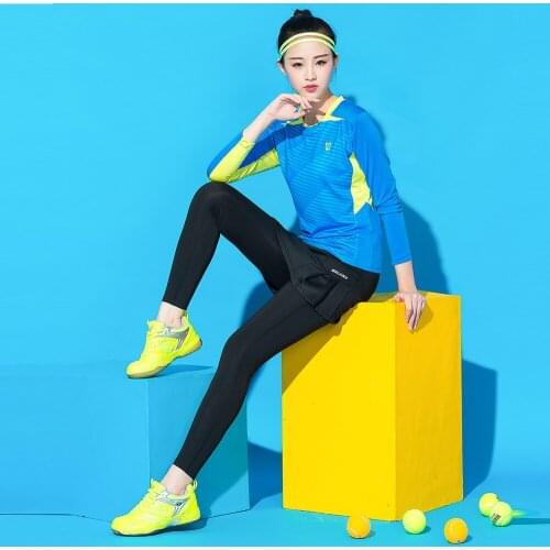 Table Tennis Clothing Suit Badminton Wear Womens Suit Culottes Quick-drying Clothes Long Sleeve Sports Suit