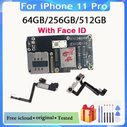 For iPhone 11 pro Motherboard Without /With Face ID Mainboard MB Original Unlocked For iPhone 11pro Logicboard Free icloud plate