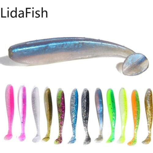 Lidafish 10Pcs Soft Fishing Lures 7cm Artificial Silicone Baits Wobblers Lures Shad Carp Silicone Fishing Tackle