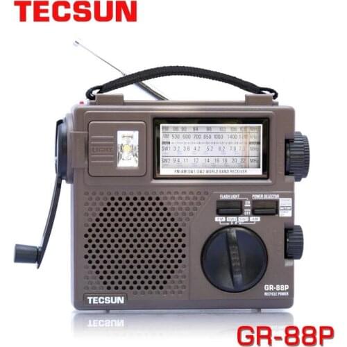 Original Tecsun GR-88P FM/MW/SW Full Band Radio Receiver Digital Hand Dynamo Radio With Emergency LED Light