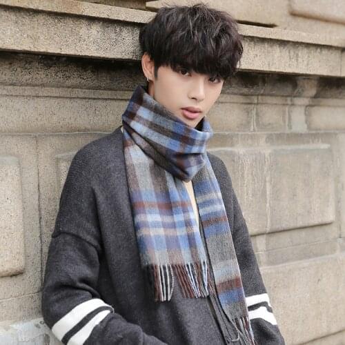 Winter Wool Scarf for Man Tassels Plaid Wool Wraps and Shawls Warm Soft Echarpe Homme Bufanda Hombre Soft Warm Winter Scarves