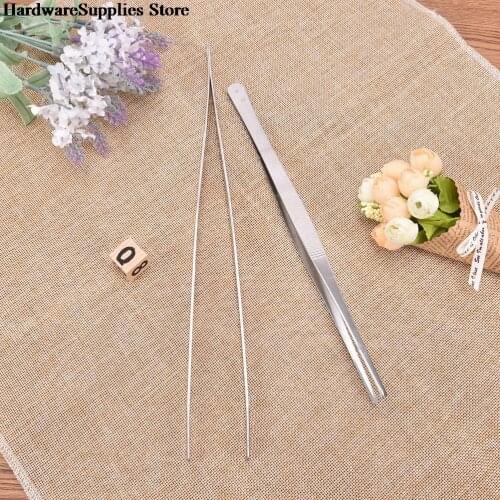 1Pc Barbecue Tweezers Stainless Steel Food Tweezers Cooking Utensils Tongs The Kitchen Buffet Long Straight Roasting Clamp