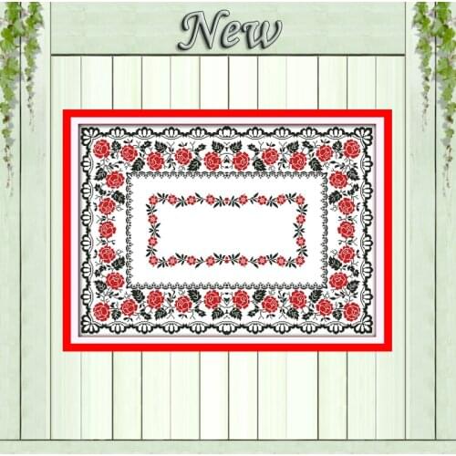 Rose tablecloth flowers home decor painting counted printed on canvas DMC 14CT 11CT Cross Stitch Needlework Sets Embroidery kits
