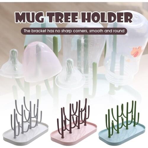 Baby Bottle Drying Rack Cactus Pattern Bottle Durable Multi-purpose Dryer Holder Cups Keys Tabletop Home Organizer Accessories