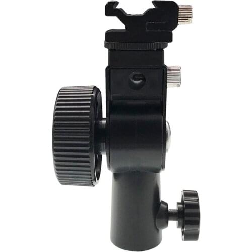 Type E Aluminum Hot Shoe Flashlight Bracket Mount Adapter with 1/4" to 3/8" Screw for Speedlite Photography Light Holder Stand