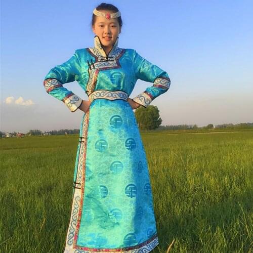 Chinese traditional dress Mongolia traditional robe Women Ethnic Vintage Grassland