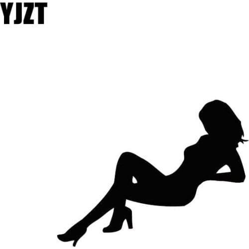 YJZT 10.7*8.2CM Sexy Girl Silhoutte Haunting Black/Silver Fashion Nice Design Car Sticker Vinyl Decal Zero Defect C20-0575