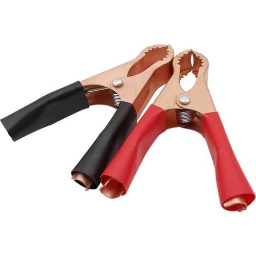 Red and Black 50A 80mm Insulated Alligator Clip Crocodile Clamps Car Caravan Van Battery Test Lead Wire Clips