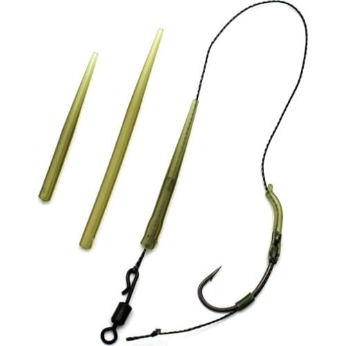 30PCS Carp Fishing Accessories 39mm/58mm Anti Tangle Sleeves For Carp Fishing Hair Rigs Tool Rubber Line Aligner Terminal Tackle