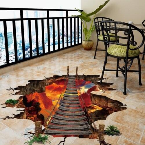 3d Volcano Wallpaper PVC Wall Sticker Creative Living Room Bedroom Home Decoration Floor Stickers Poster Mural Wall Decals