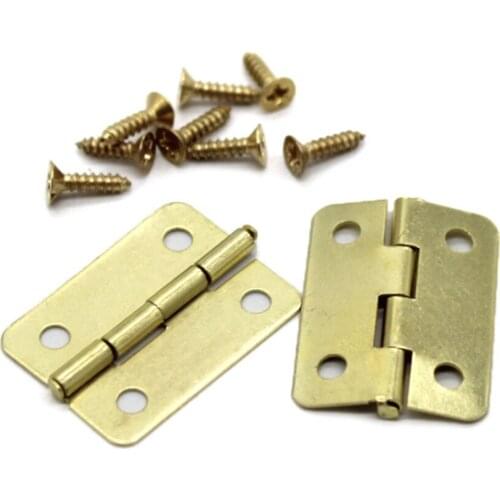 5pcs Kitchen Cabinet Door Hinges Furniture Accessories 4 Holes Gold Drawer Hinges For Jewelry Boxes Furniture Fittings