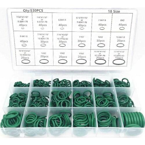 530Pcs Assorted Car A/C System R134a Air Conditioning Rubber O-Ring Gasket Sealing Ring Set For Car Gasket